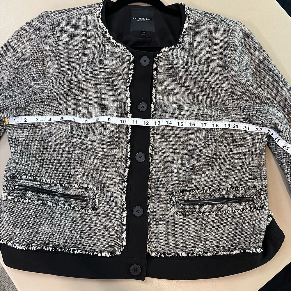 Rachel Roy‎ Black and White Tweed Jacket Size 16W - Picture 11 of 11